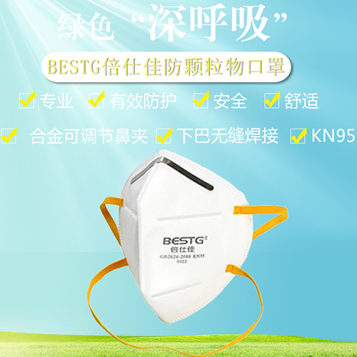 BESTG倍仕佳9522 防塵 防霧霾 防顆粒物 防花粉 過濾式 KN95頭帶式折疊口罩
